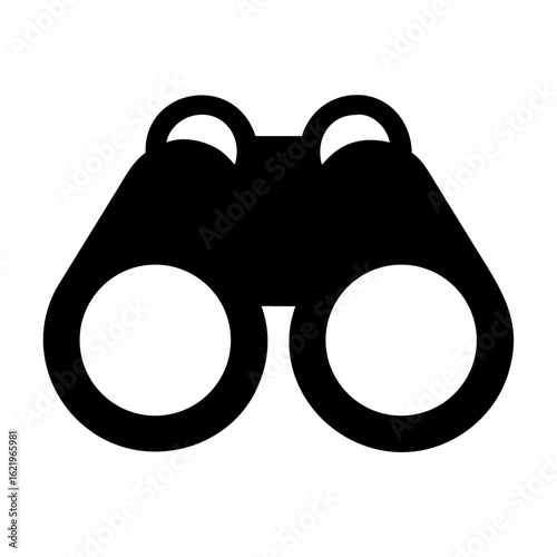 Black binoculars silhouette on white background  