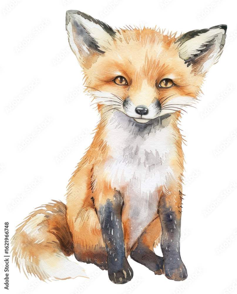 Obraz premium PNG Charming watercolor fox illustration