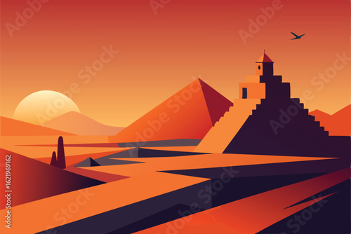 egypt pyramids vector illustration