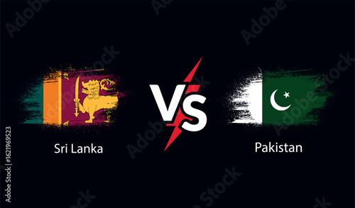 Sri lanka versus pakistan cricket match flags