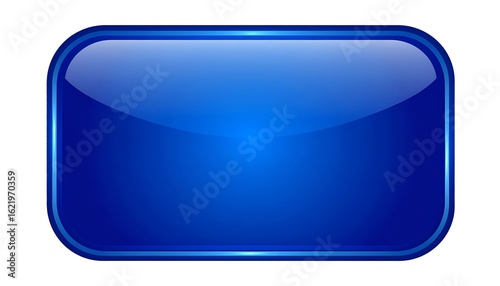 Glossy blue rectangular button