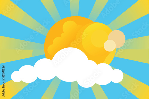 sun and clouds vector illustration