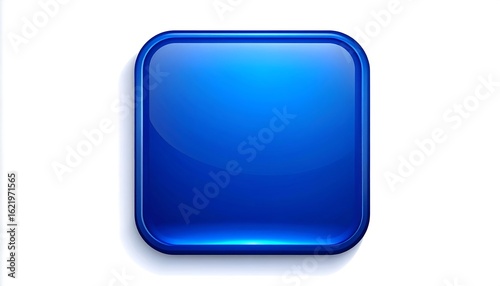 Glossy blue square button