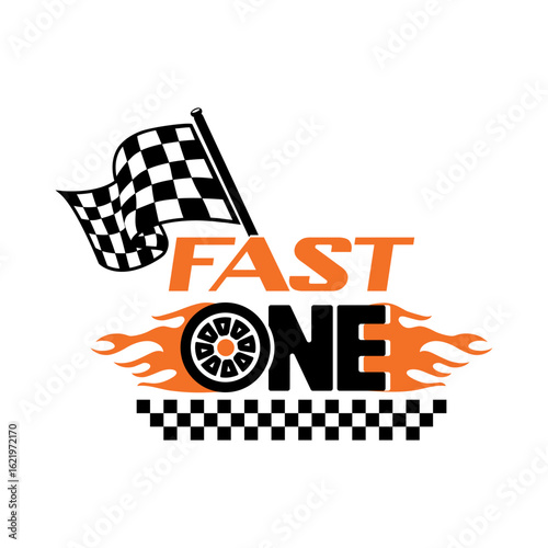 One Fast Birthday Boy Racing Graphic