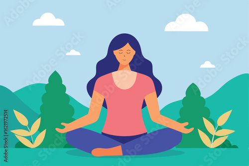 meditation woman in nature background   (1).eps