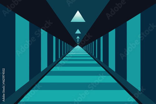 Triangle Corridor with Distant Light