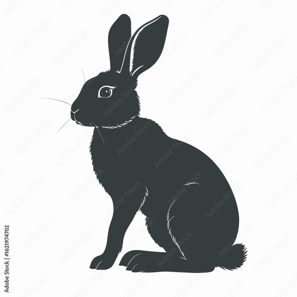 Fototapeta premium black rabbit vector illustration