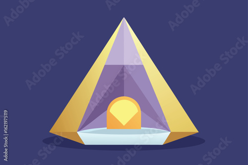Golden Pyramid Doorway Illustration