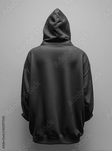 Wallpaper Mural Rear view of a plain black oversized hoodie Torontodigital.ca