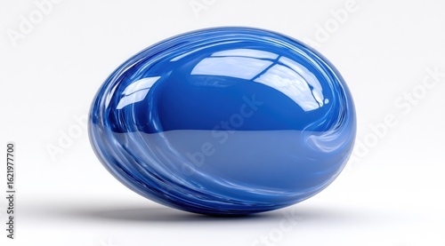 Wallpaper Mural Smooth, glossy blue orb with swirling patterns, isolated on white Torontodigital.ca