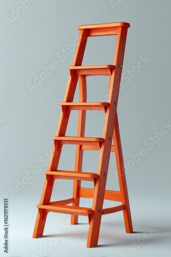 Wallpaper Mural A vibrant orange stepladder stands against a neutral backdrop Torontodigital.ca