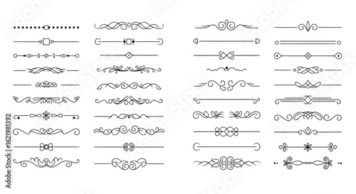 Decorative Flourishes Ornate Swirls Elegant Borders vector