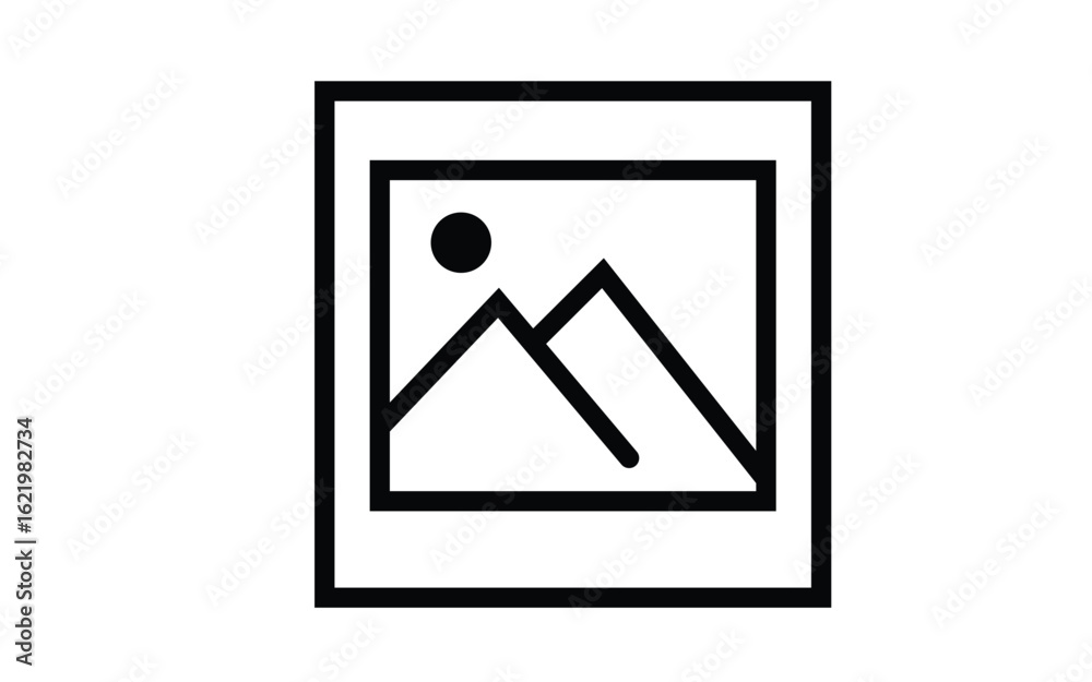 Minimalist mountain landscape artwork inside frame Minimalist mountain landscape artwork inside frame