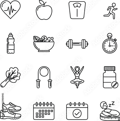 Food and drink icon set with cups glasses and symbols for cafe and restaurant use