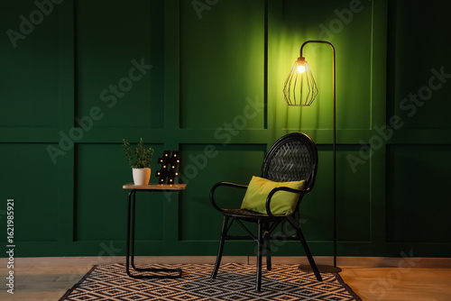 Interior of dark room with ...