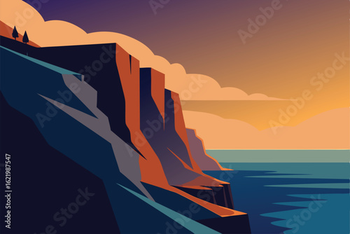 sunset in the mountains