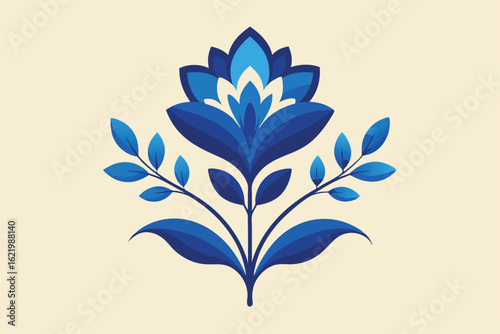 delicate blue floral pattern on cream background (1).eps
