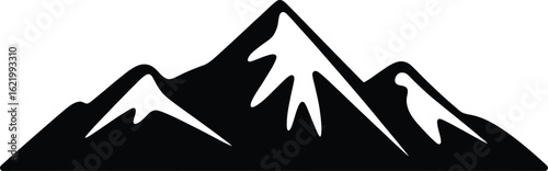 Jagged Peaks Silhouette mountains black