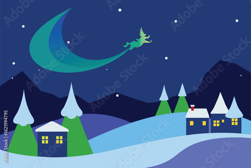 christmas night landscape