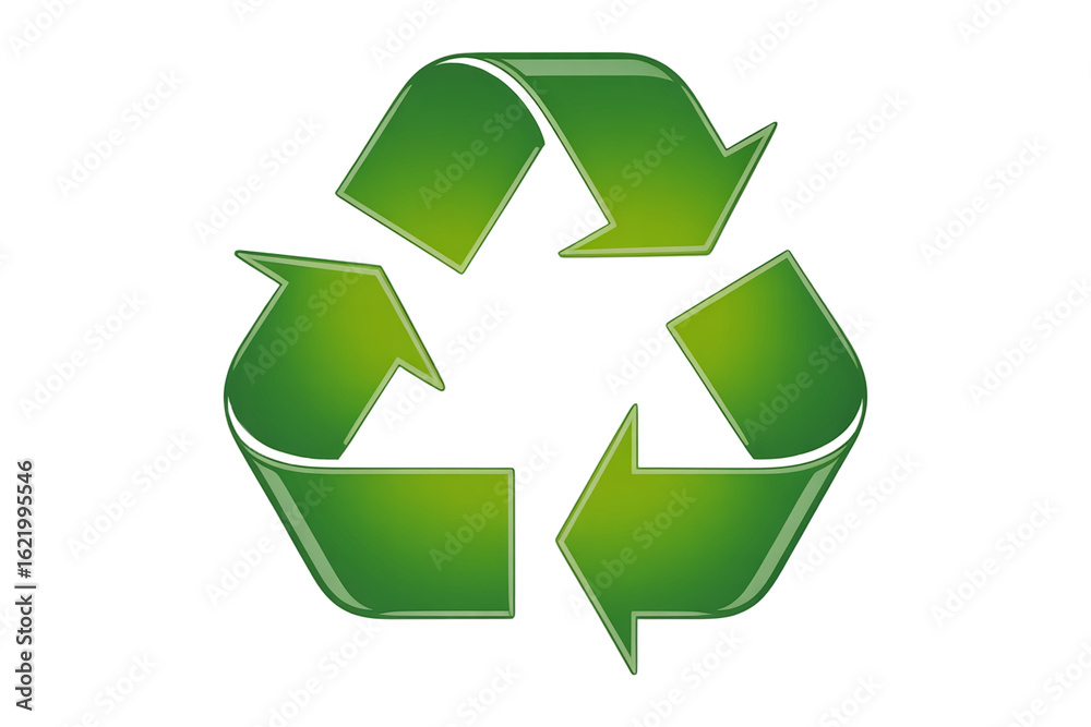 Fototapeta premium 3D Recycling Illustration isolated on white background. recycle symbol on white background