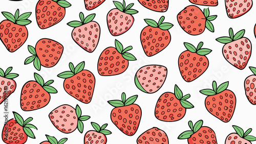 Strawberry seamless pattern simple summer berry ornament
