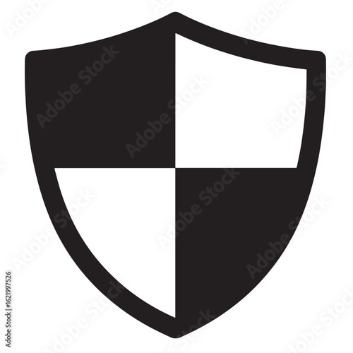 Graphic illustration of a black and white shield representing security and protection. Free Download Graphic illustration of a black and white shield representing security and protection. - GFXLoad