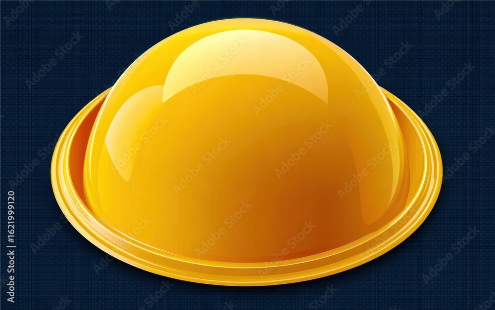Fototapeta premium Shiny yellow dome-shaped object
