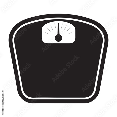Simple Black and White Illustration of a Bathroom Scale
