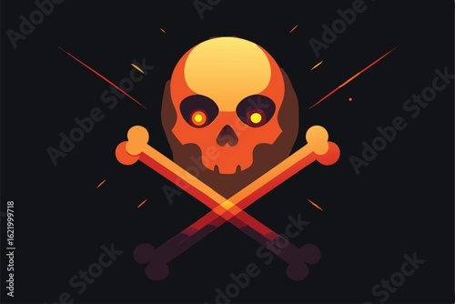 skull and crossbones on white background