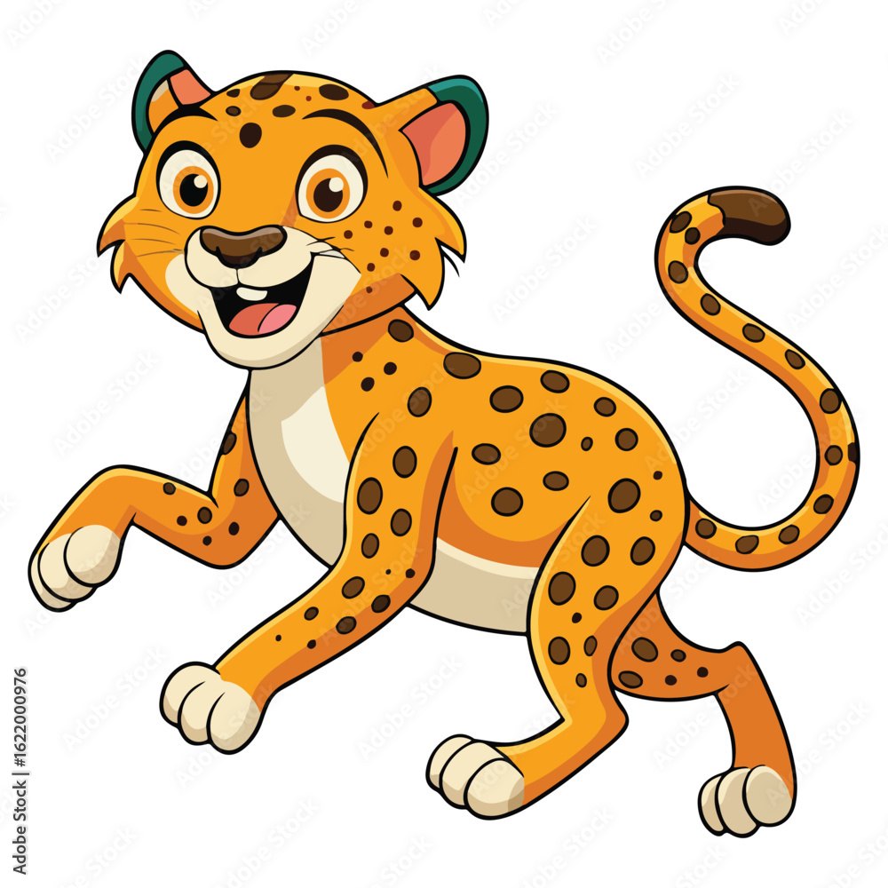 Obraz premium A funny cartoon leopard vector illustration