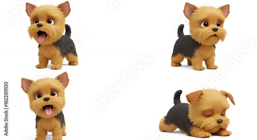 Yorkshire terrier puppy illustrations
