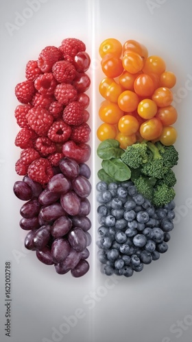 Wallpaper Mural Colorful fruits and vegetables arranged in a brain shape Torontodigital.ca