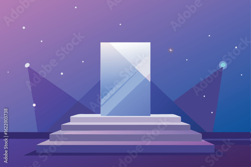 black podium under a single spotlight  reflectisve  (13).eps