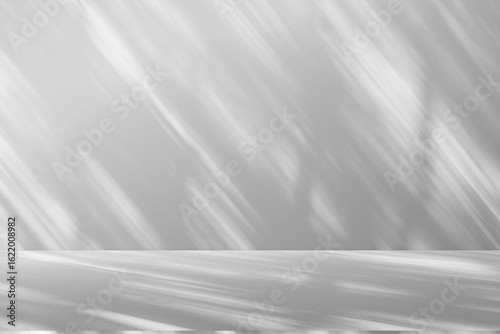 Wall interior background, studio and backdrops show products.with shadow from window color white and grey. background for text insertion and presentation product	