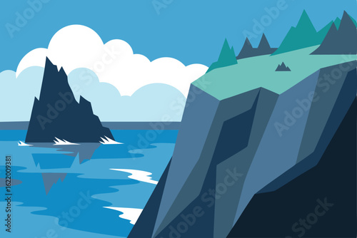 mountain cliffside meeting the sea   dramatic rock (1).eps