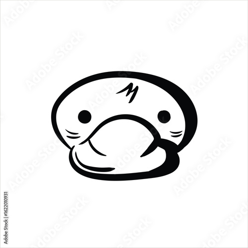 Lineart Platypus Vector Illustration Minimalist Lineart Style