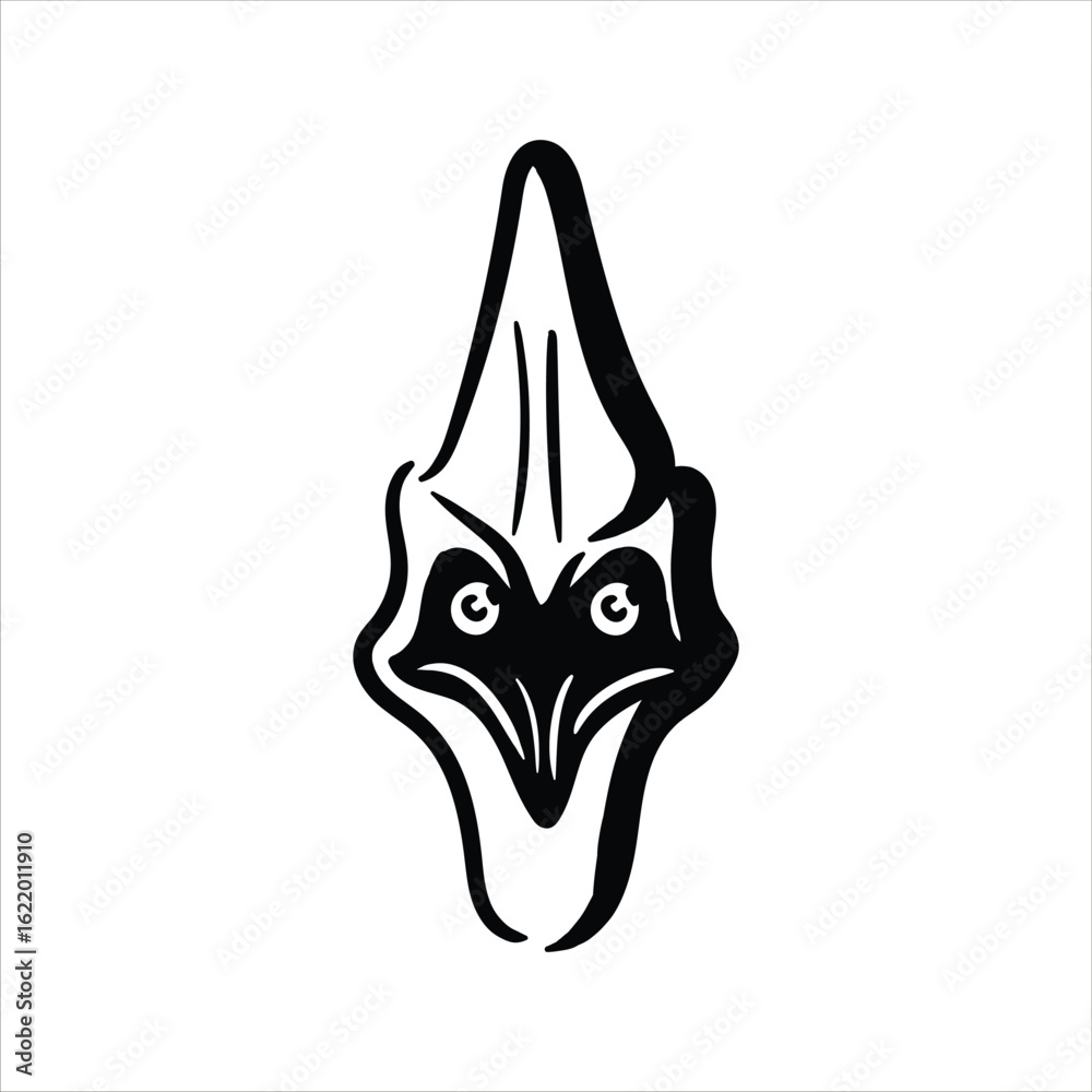 Obraz premium Lineart Cassowary Vector Illustration Minimalist Lineart Style