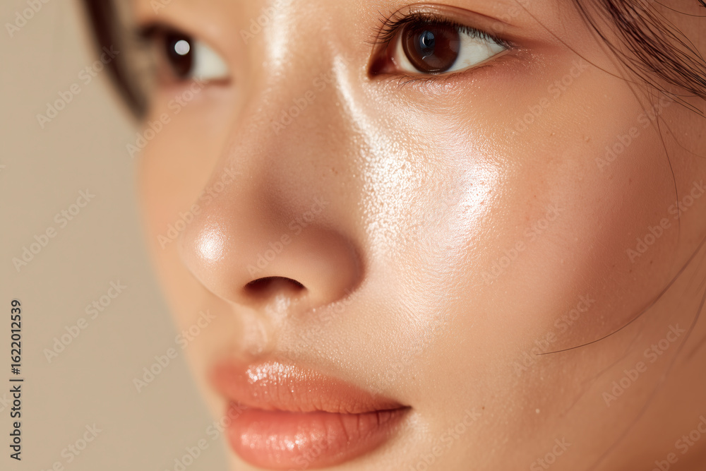 Obraz premium Radiant skin and glowing complexion close-up beauty