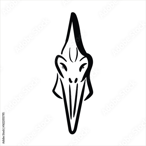 Lineart Pteranodon Vector Illustration Minimalist Lineart Style