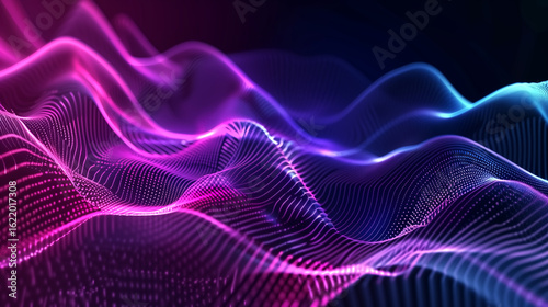 Abstract wave lines with alpha transparency, futuristic video ov