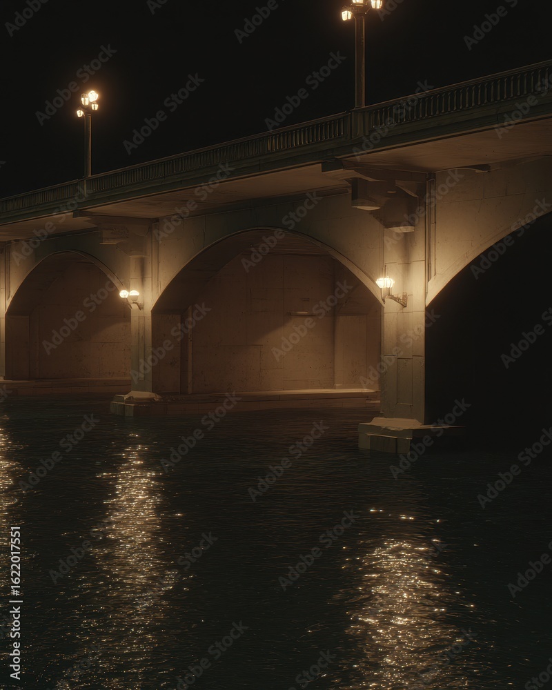 Fototapeta premium Bridge Arches Night Lights