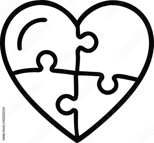 Stylized Heart Outline love symbol