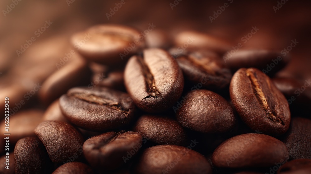 Naklejka premium Close-up of roasted coffee beans (8)
