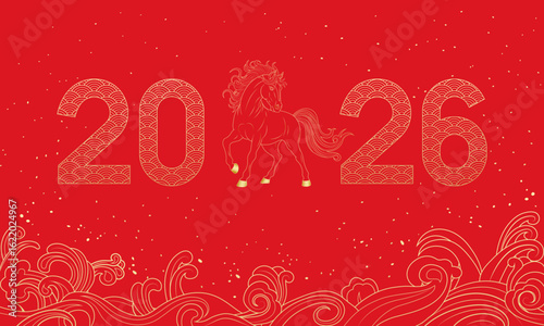 Red cover for 2026 Chinese Year of the Horse