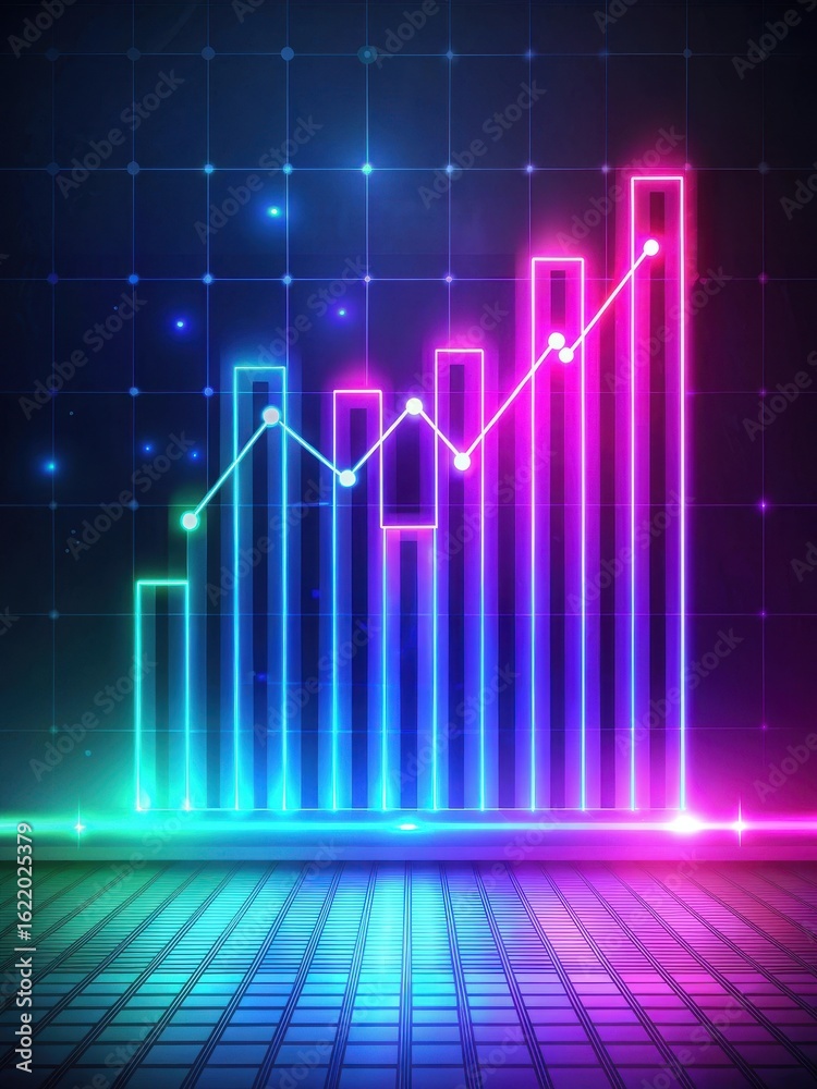 Fototapeta premium Data visualisation in neon colors
