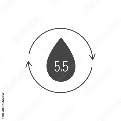 Ph icon. Outline water drop logo. Neutral balance skin. Vector illustration in flat style.