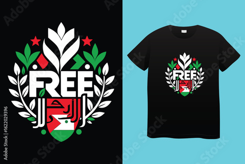 Palestine design vector, Save Palestine illustration for banner, t-shirt, poster, sticker, badges, social media design. Hand-Drawn Lettering Phrase, Calligraphy Graphic Typography.