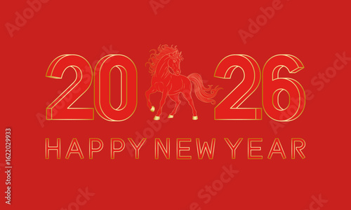 Red cover for 2026 Chinese Year of the Horse