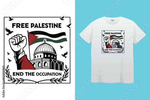 Palestine design vector, Save Palestine illustration for banner, t-shirt, poster, sticker, badges, social media design. Hand-Drawn Lettering Phrase, Calligraphy Graphic Typography.