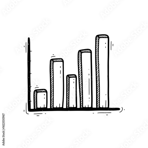 Hand-drawn Bar Graph Showing Increasing Values.